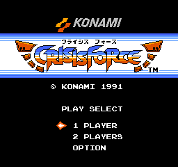 Crisis Force Title Screen